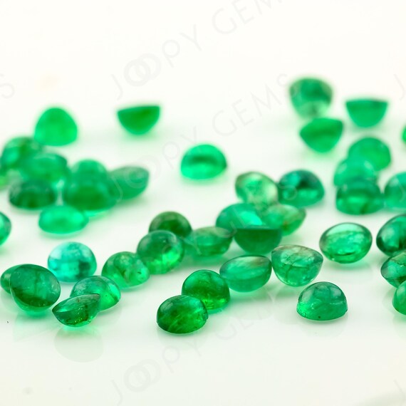 Emerald Cabochon 3mm Round - per stone