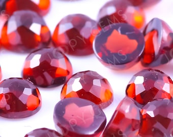 Almandine Garnet Rose Cut Cabochon 4mm Round - per stone