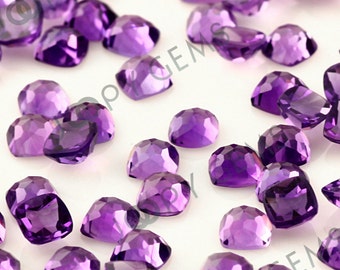 Amethyst (African) Rose Cut Cabochon 4mm Square Cushion - per stone