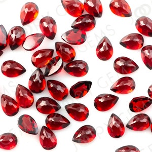Almandine Garnet Rose Cut Pear Cabochon 6x4mm - per stone