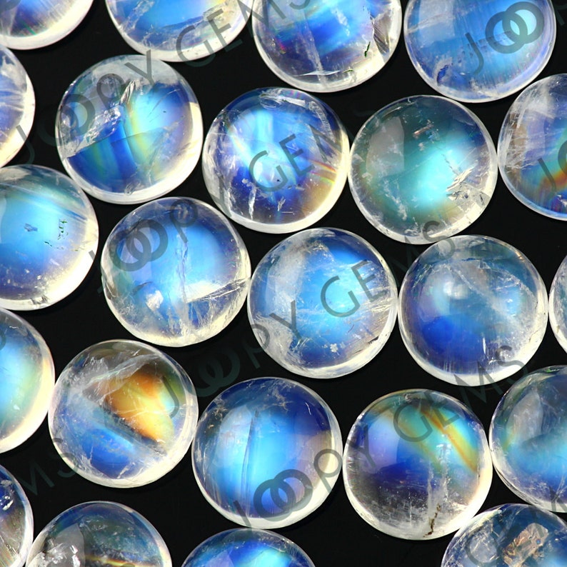 Rainbow Moonstone Cabochon 6mm Round AA Grade per Stone Etsy