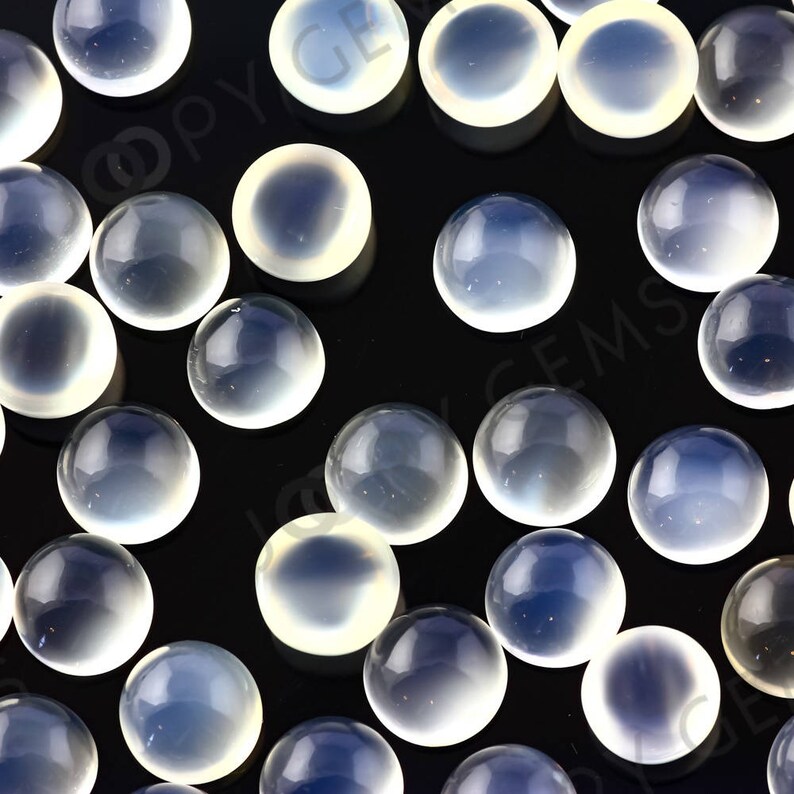 White Moonstone Cabochon 8mm Round 1 cab