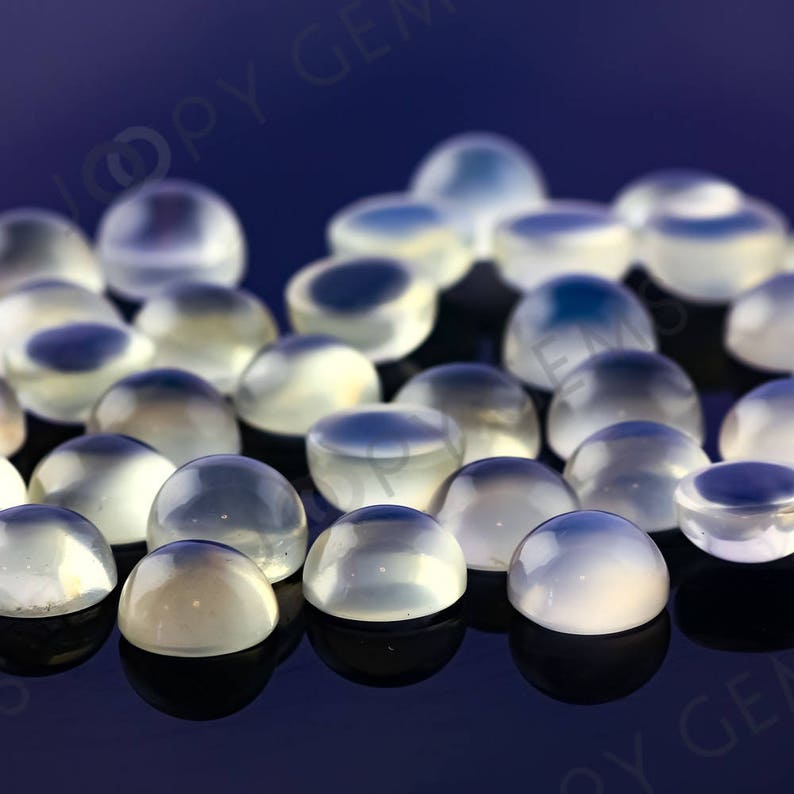 White Moonstone Cabochon 8mm Round 1 cab