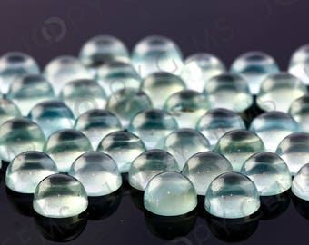 Aquamarine (milky) Cabochon 5mm Round - per stone