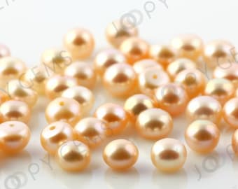 Pink Cultured Freshwater Pearls Half-Drilled Button 6-6.5mm, 1 piece