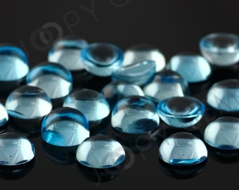 Sky Blue Topaz Cabochon 8mm round - per stone