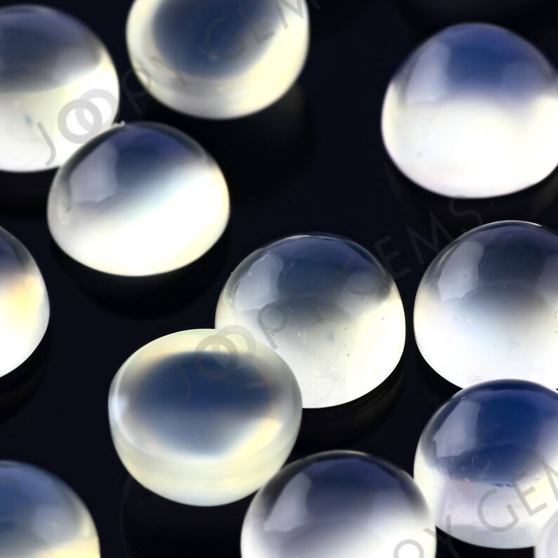 White Moonstone Cabochon 8mm Round 1 cab