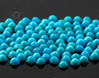 Turquoise Rose Cut Cabochon 3mm Round - per stone