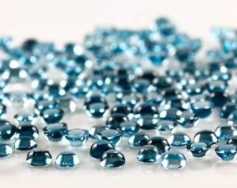 London Blue Topaz Cabochon 3mm round - per stone