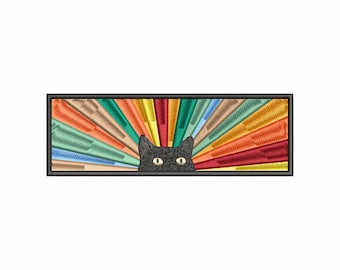 Borduurontwerp regenboogkat, machineborduurontwerpen, borduurpatroon, borduurbestanden, grappig borduurwerk, digitale download