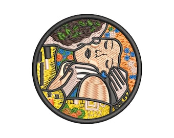 Diseños de bordado a máquina "El beso", Pareja enamorada, Mujer, Bordado de San Valentín, Archivos de bordado, Patrón de bordado, Descarga digital