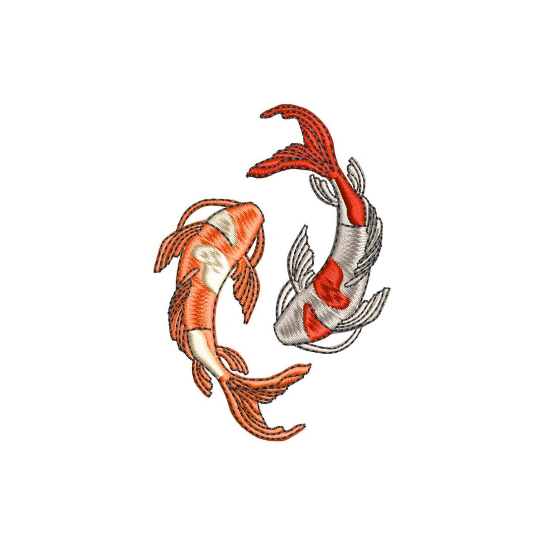 Fish Embroidered File Koi Fish Machine Embroidery Designs, Japanese Art, Fishing, Embroidery ...