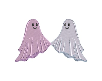 Two Cute mini ghosts embroidery design, halloween embroidery designs, embroidery pattern, embroidery files, machine embroidery designs