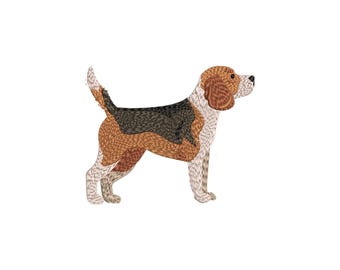 ビーグル犬の刺繍デザイン 動物の刺繍アート 4x4 フープサイズ 即時