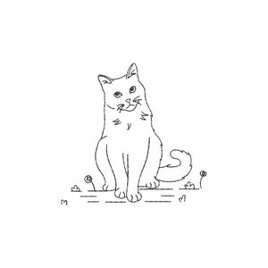 Cat embroidery design, machine embroidery desigs, animal, embroidery file, embroidery pattern, trendy embroidery, digital download, Line art