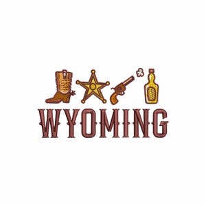 Wyoming embroidery design, Cowboy machine embroidery designs, embroidery files, Rodeo, Howdy, Hold Your Horses, Country, Wild west