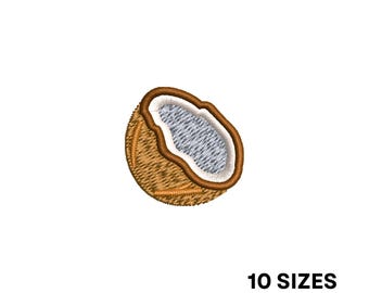 Mini coconut embroidery design, machine embroidery design, embroidery file, embroidery pattern, Tropical summer embroidery, Fruit embroidery