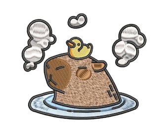 Funny Capybara embroidery design, animal embroidery design, pet embroidery, embroidery files, trendy embroidery designs, instant download