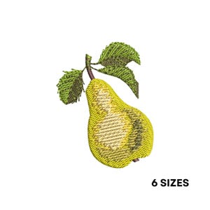 Mini pear machine embroidery designs, Fruits, embroidery pattern, embroidery files, small embroidery designs, digital download, realistic
