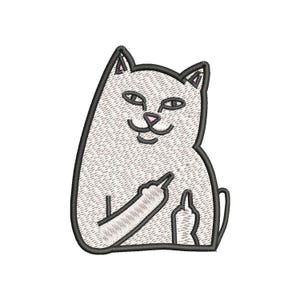 Cat machine embroidery designs, Funny embroidery, Embroidery pattern, Embroidery files, Animal embroidery, Middle finger, Digital download