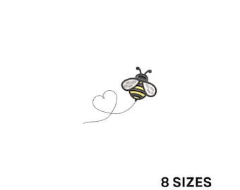 Mini bee embroidery design, baby embroidery design, Bumblebee, embroidery file, embroidery pattern, digital download, Love embroidery