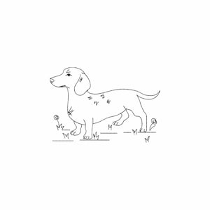 Mini Dachshund machine embroidery designs, Line art embroidery design, embroidery file, embroidery pattern, dog embroidery, digital download