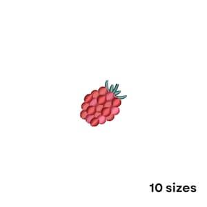 Mini raspberry machine embroidery designs, Fruits, embroidery files, small embroidery designs, digital download, 10 sizes embroidery