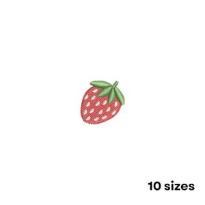 Mini strawberry machine embroidery designs, Fruits, embroidery files, small embroidery designs, digital download, 10 sizes embroidery
