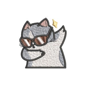 Cat machine embroidery designs, Funny embroidery, Embroidery pattern, Embroidery files, Animal embroidery, Cute cat dab, Digital download