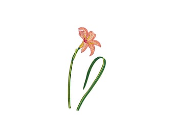 Lily embroidery design, Flower embroidery design, Botanical embroidery pattern, Wildflower bouquet, Floral embroidery files, Floral design