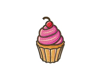 Cupcake embroidery design, machine embroidery designs, embroidery pattern, embroidery files, small embroidery designs, digital download