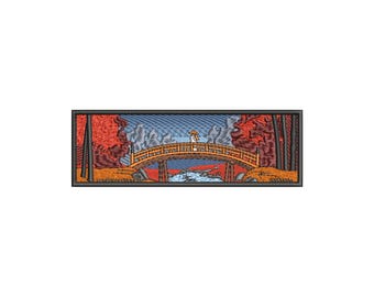 Diseños de bordado a máquina de bosque japonés, patrones de bordado, archivos de bordado, diseños de bordado de moda, descarga digital