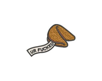 Fortune cookie embroidery design, kitchen embroidery designs, baking embroidery files, machine embroidery designs food, instant download