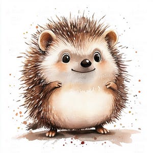 12 cliparts aquarelle adorable hérisson | Art numérique hérisson mignon | Hérisson PNG pour créations numériques, albums de scrapbooking et produits à imprimer