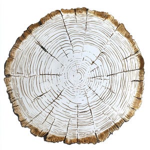 12 Watercolor Tree Stump with Rings, Rustic Wood Slice Clipart, Cross Section of Log, Woodgrain Illustration, Natural Wood Art