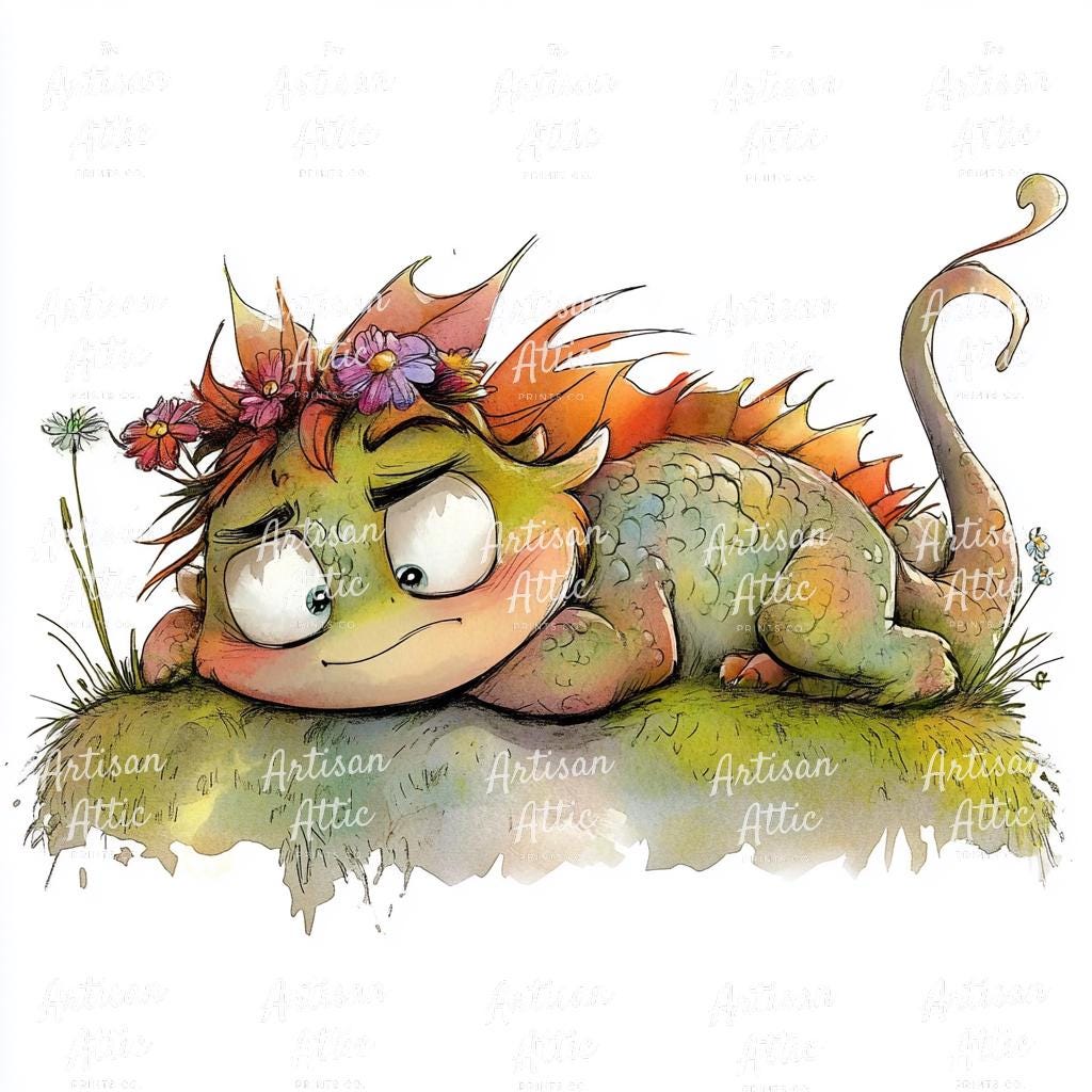 10 Watercolor Baby Dragon Clipart, Nursery Art (digital Download) - Etsy