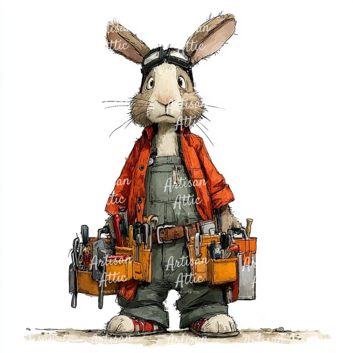 Pinterest Rabbit Working 14 Images of Rabbit Worker in Overalls With Tool Belt Quirky Handyman ...