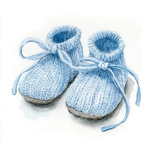 11 cliparts aquarelle de chaussures de bébé | Téléchargement numérique de chaussons pour bébé | Chaussures bébé tricotées | Clipart bébé imprimable | Illustration de baby shower
