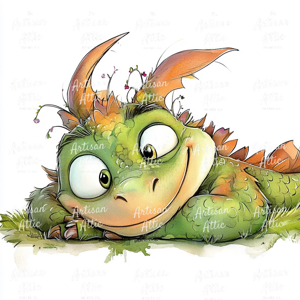 10 Watercolor Baby Dragon Clipart, Nursery Art (digital Download) - Etsy