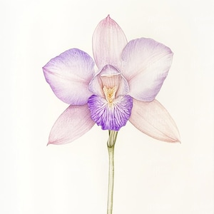 12 Watercolor Orchid Flower Clipart, Botanical Orchid Blossom Art, Floral Orchid for Scrapbooking, Digital Flower Art, Instant Download