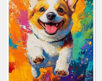 Custom Colorful Pet Portrait – Vibrant Dog\Cat Painting from Your Photo, Personalized Pop Art Style, Pet Memorial or Gift Idea