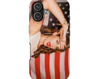 Funda vintage para teléfono de Lana del Rey | Bandera estadounidense retro patriótica