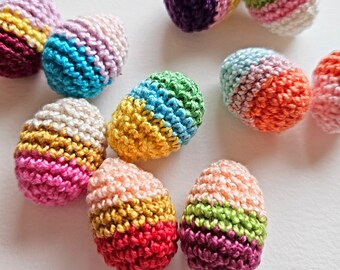 Easter eggs amigurumi spring decor Easter ornaments crochet eggs decorations Easter party decorations colorful eggs gift for family set of 6