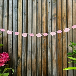 Guirlande de nuages, bannière de nuages roses, décorations pour baby shower, guirlande pour chambre d&#39;enfants, décorations de fête d&#39;anniversaire pour enfants, décoration de fête d&#39;été