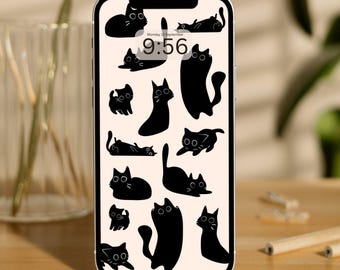 Black Cat-behangset, gezellig (digitale download)