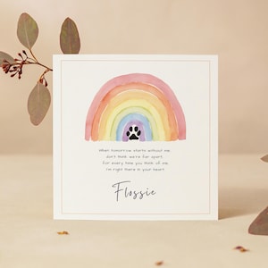 Tarjeta de condolencias por la pérdida de una mascota con acuarela / Plantilla editable, sencilla y conmovedora, de descarga instantánea / Tarjeta de condolencias por la pérdida de una mascota