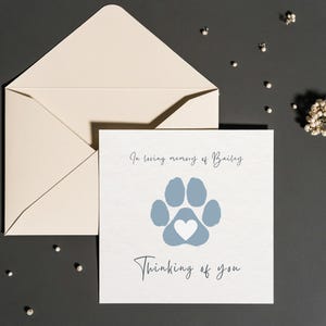carte de visite personnalisée pour animal de compagnie | Modèle de sympathie « Je pense à vous » | Téléchargement instantané modifiable sincère minimal