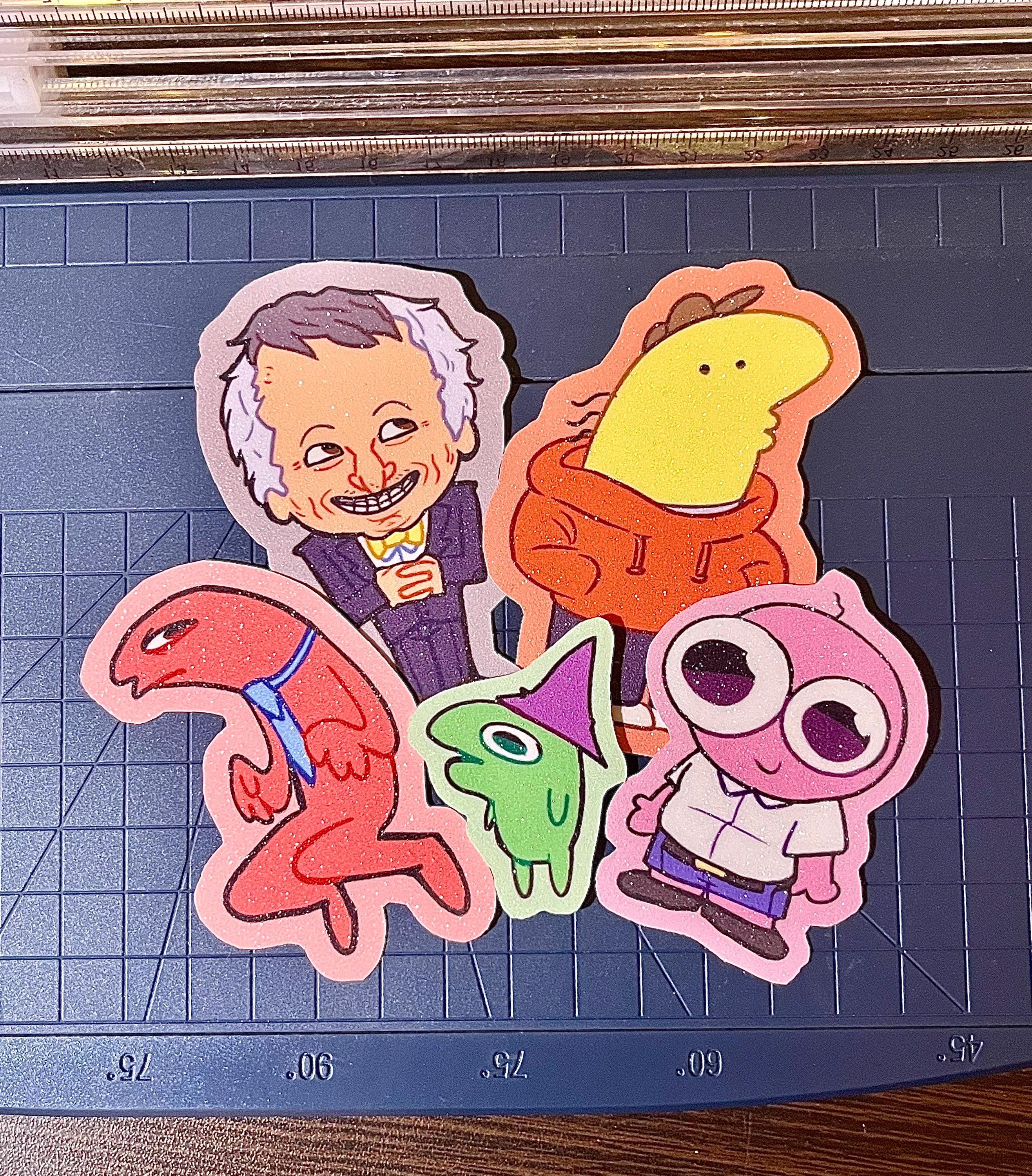 Smiling Friends Frosted Glitter Stickers - Etsy
