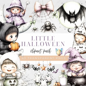 Cute Halloween Clipart | Trick or Treat Clipart | Halloween Night | Kids in Halloween Costumes Clipart | Kids Halloween | Halloween Baby