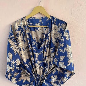 Caftano indiano in cotone, fatto a mano, caftano in cotone, abito lungo, accappatoio di lusso in cotone, regalo per lei